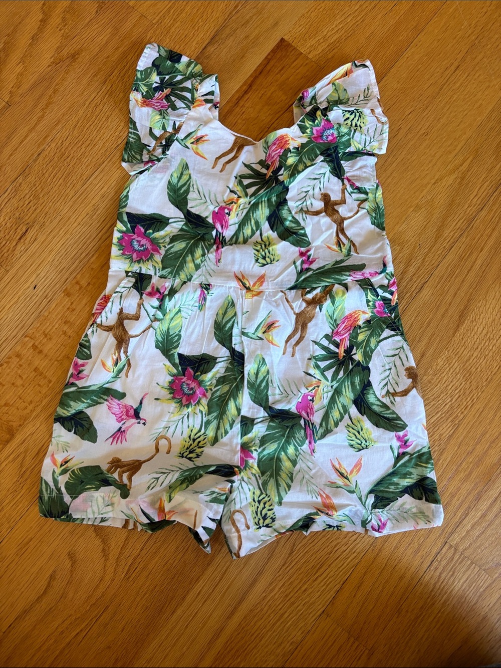 Janie and Jack Tropical Jungle Ruffle Sleeve Romper- Size 4- NWT